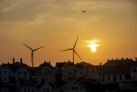 Solnedgang over Risøy - Foto